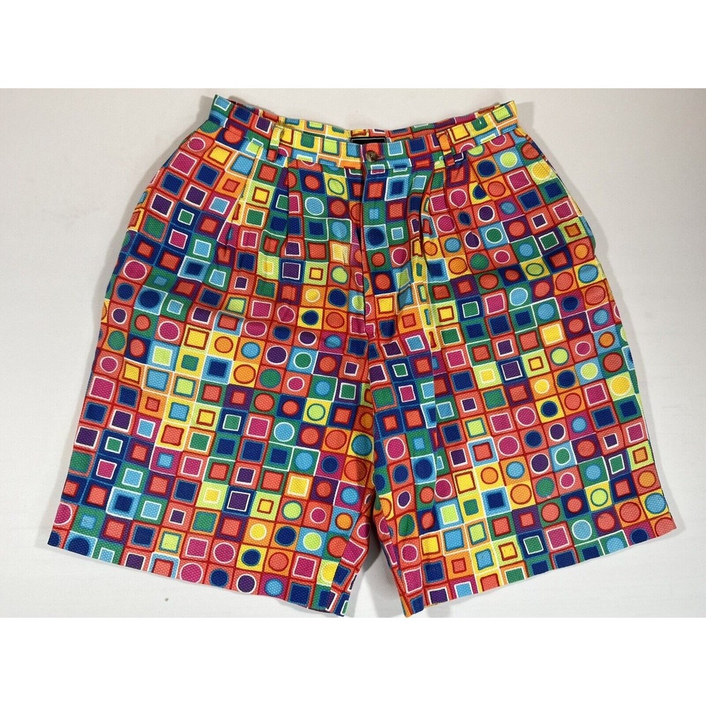 Beach Pool Shorts Womens 14 Lisa High Waist Pleated Cotton Resort Casual